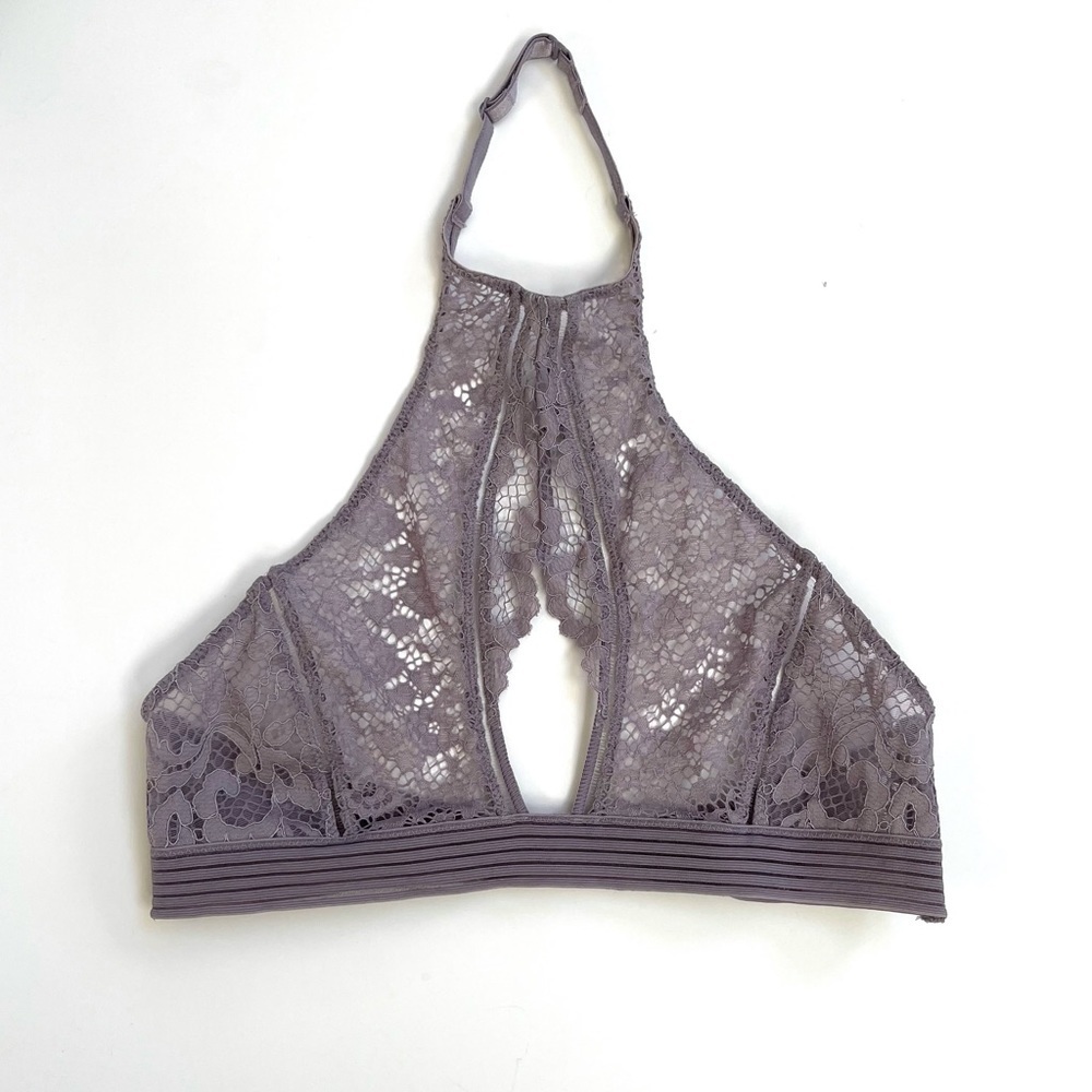 Victoria’s Secret lavender lace high neck halter bralette - Picture 2 of 7